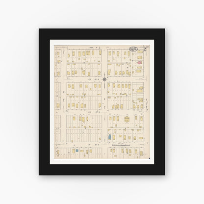 Old map wall art mockup — black gallery frame with white mat — Sanborn Fire Insurance Map from Proctor, Saint Louis County, Minnesota (1922), Sheet #0002