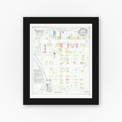 Old map wall art mockup — black gallery frame with white mat — Sanborn Fire Insurance Map from Reynoldsburg, Franklin County, Ohio (1946) - Complete Map Set