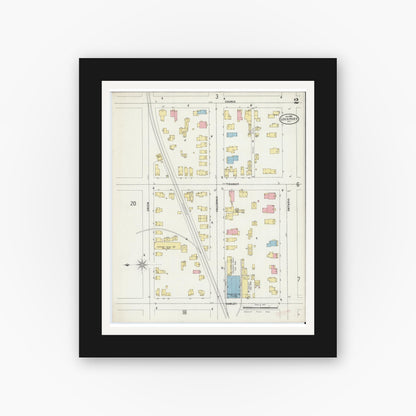Old map wall art mockup — black gallery frame with white mat — Sanborn Fire Insurance Map from Lockport, Niagara County, New York (1898) - Complete Map Set
