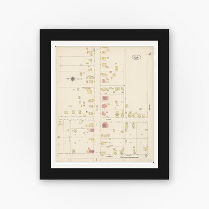 Old map wall art mockup — black gallery frame with white mat — Sanborn Fire Insurance Map from Bethel, Clermont County, Ohio (1922), Sheet #0004