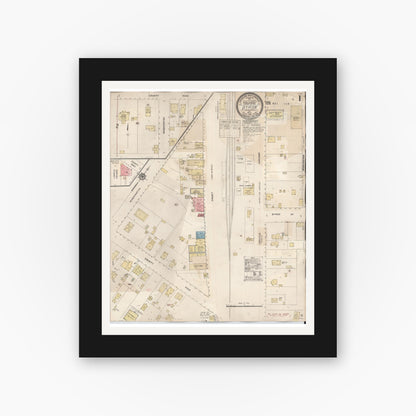 Old map wall art mockup — black gallery frame with white mat — Sanborn Fire Insurance Map from Byron, Contra Costa County, California (1932) - Complete Map Set