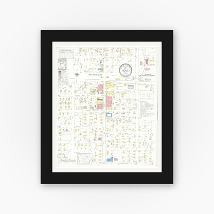 Old map wall art mockup — black gallery frame with white mat — Sanborn Fire Insurance Map from Tripoli, Bremer County, Iowa (1935), Sheet #0001