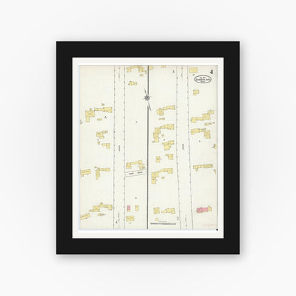 Old map wall art mockup — black gallery frame with white mat — Sanborn Fire Insurance Map from Sunderland, Franklin County, Massachusetts (1915), Sheet #0004