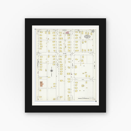 Old map wall art mockup — black gallery frame with white mat — Sanborn Fire Insurance Map from Alliance, Stark County, Ohio (1911), Sheet #0027