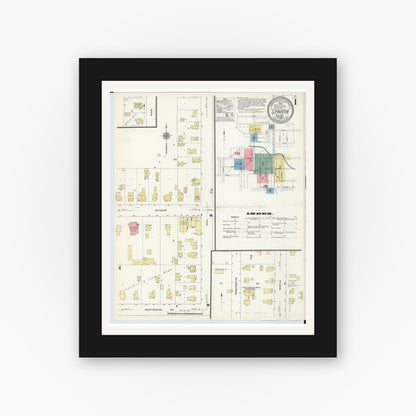 Old map wall art mockup — black gallery frame with white mat — Sanborn Fire Insurance Map from Sparta, Kent County, Michigan (1910) - Complete Map Set