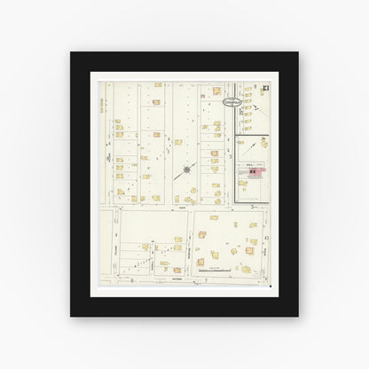 Old map wall art mockup — black gallery frame with white mat — Sanborn Fire Insurance Map from Coraopolis, Allegheny County, Pennsylvania (1911), Sheet #0013