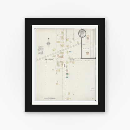 Old map wall art mockup — black gallery frame with white mat — Sanborn Fire Insurance Map from Rubicon, Dodge County, Wisconsin (1894), Sheet #0001