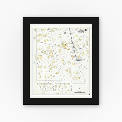 Old map wall art mockup — black gallery frame with white mat — Sanborn Fire Insurance Map from Stillwater, Washington County, Minnesota (1910), Sheet #0012