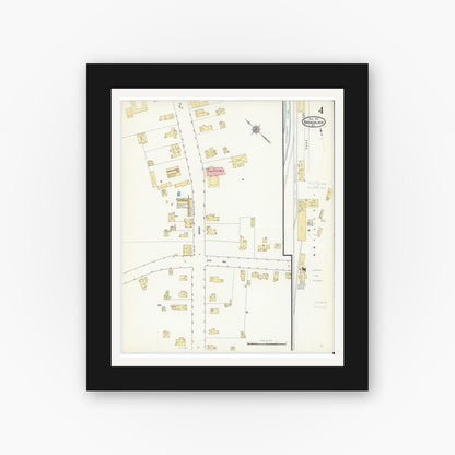 Old map wall art mockup — black gallery frame with white mat — Sanborn Fire Insurance Map from Broadalbin, Fulton County, New York (1912), Sheet #0004