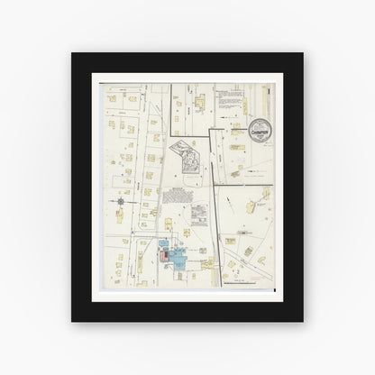 Old map wall art mockup — black gallery frame with white mat — Sanborn Fire Insurance Map from Champion, Marquette County, Michigan (1914) - Complete Map Set