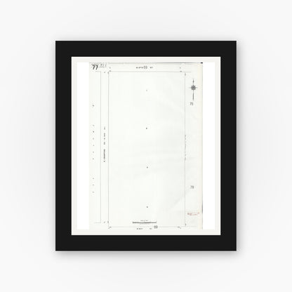Old map wall art mockup — black gallery frame with white mat — Sanborn Fire Insurance Map from Chicago, Cook County, Illinois (1920), Sheet #0077