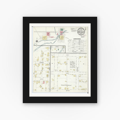 Old map wall art mockup — black gallery frame with white mat — Sanborn Fire Insurance Map from Baltimore, Fairfield County, Ohio (1910) - Complete Map Set