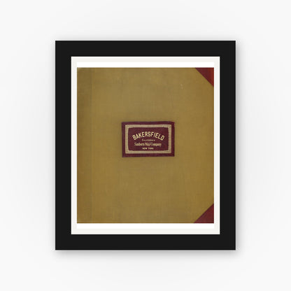 Old map wall art mockup — black gallery frame with white mat — Sanborn Fire Insurance Map from Bakersfield, Kern County, California (1951), Sheet #0001