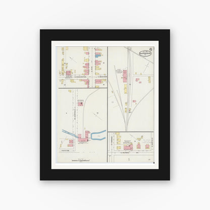 Old map wall art mockup — black gallery frame with white mat — Sanborn Fire Insurance Map from Shippensburg, Cumberland And Franklin Counties, Pennsylvania (1894), Sheet #0006