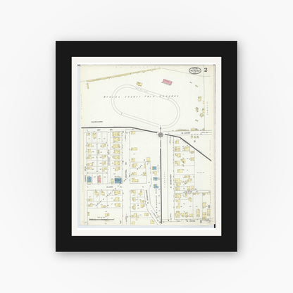 Old map wall art mockup — black gallery frame with white mat — Sanborn Fire Insurance Map from Athens, Athens County, Ohio (1914), Sheet #0002