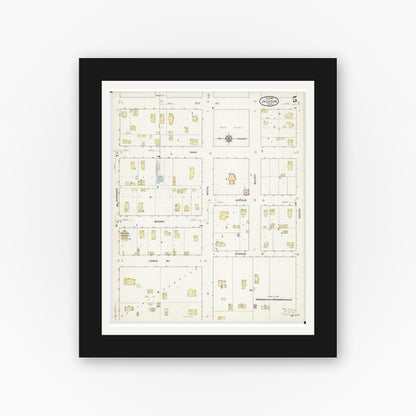 Old map wall art mockup — black gallery frame with white mat — Sanborn Fire Insurance Map from Jackson, Jackson County, Minnesota (1913), Sheet #0005