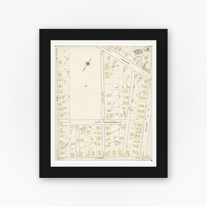 Old map wall art mockup — black gallery frame with white mat — Sanborn Fire Insurance Map from Norwalk, Huron County, Ohio (1922), Sheet #0002