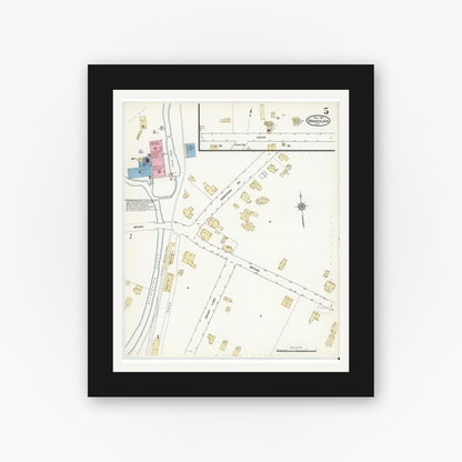 Old map wall art mockup — black gallery frame with white mat — Sanborn Fire Insurance Map from Broadalbin, Fulton County, New York (1912), Sheet #0005