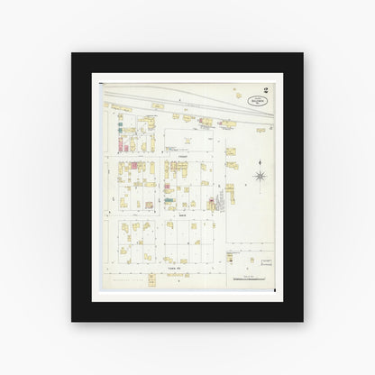 Old map wall art mockup — black gallery frame with white mat — Sanborn Fire Insurance Map from Baldwin, St. Croix County, Wisconsin (1902) - Complete Map Set