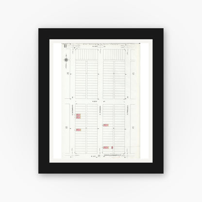 Old map wall art mockup — black gallery frame with white mat — Sanborn Fire Insurance Map from Chicago, Cook County, Illinois (1920), Sheet #0011