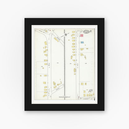 Old map wall art mockup — black gallery frame with white mat — Sanborn Fire Insurance Map from Palmer, Hampden County, Massachusetts (1918), Sheet #0002