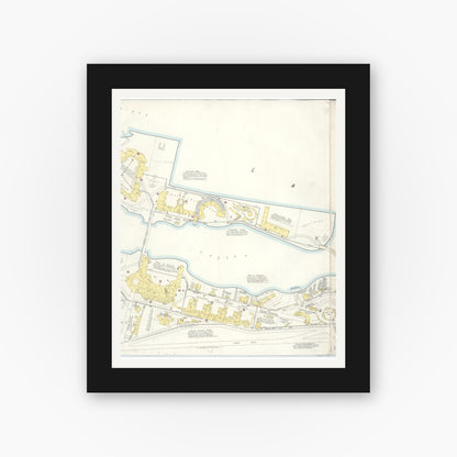 Old map wall art mockup — black gallery frame with white mat — Sanborn Fire Insurance Map from Chicago, Cook County, Illinois (Unknown), Sheet #0002