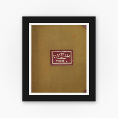 Old map wall art mockup — black gallery frame with white mat — Sanborn Fire Insurance Map from Cleveland, Cuyahoga County, Ohio (1950), Sheet #0001