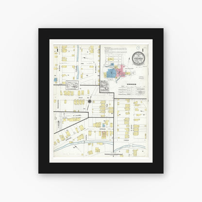 Old map wall art mockup — black gallery frame with white mat — Sanborn Fire Insurance Map from Tremont, Schuylkill County, Pennsylvania (1923), Sheet #0001