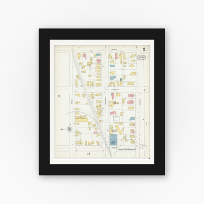 Old map wall art mockup — black gallery frame with white mat — Sanborn Fire Insurance Map from Lockport, Niagara County, New York (1903) - Complete Map Set