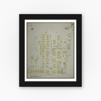Old map wall art mockup — black gallery frame with white mat — Sanborn Fire Insurance Map from Suffolk, Independent Cities, Virginia (1903), Sheet #0008