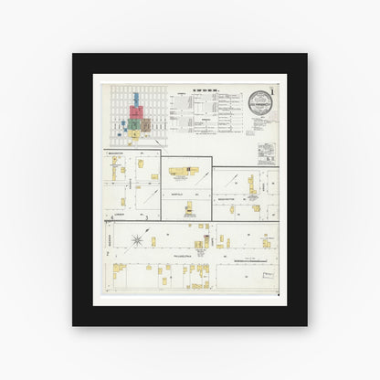 Old map wall art mockup — black gallery frame with white mat — Sanborn Fire Insurance Map from Egg Harbor City, Atlantic County, New Jersey (1903) - Complete Map Set