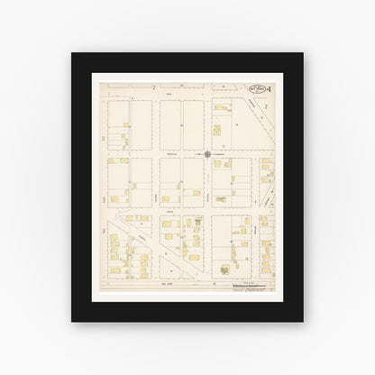 Old map wall art mockup — black gallery frame with white mat — Sanborn Fire Insurance Map from Bay Point, Contra Costa County, California (1919), Sheet #0004
