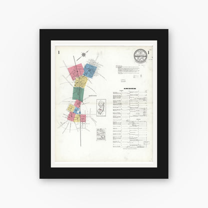 Old map wall art mockup — black gallery frame with white mat — Sanborn Fire Insurance Map from Berlin, Camden County, New Jersey (1923) - Complete Map Set