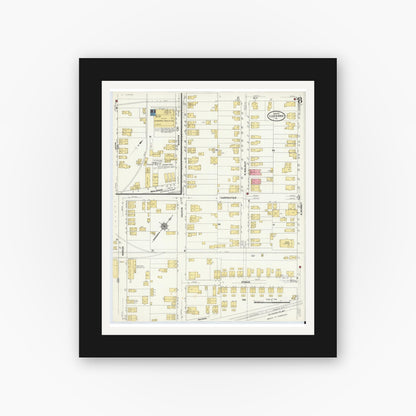 Old map wall art mockup — black gallery frame with white mat — Sanborn Fire Insurance Map from Luzerne, Luzerne County, Pennsylvania (1911), Sheet #0008