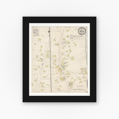 Old map wall art mockup — black gallery frame with white mat — Sanborn Fire Insurance Map from French Gulch, Shasta County, California (1912), Sheet #0001