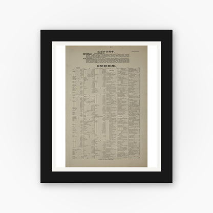 Old map wall art mockup — black gallery frame with white mat — Sanborn Fire Insurance Map from Cleveland, Cuyahoga County, Ohio (1886), Sheet #0001