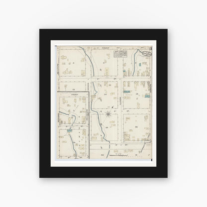Old map wall art mockup — black gallery frame with white mat — Sanborn Fire Insurance Map from Ashland, Ashland County, Wisconsin (1884), Sheet #0003