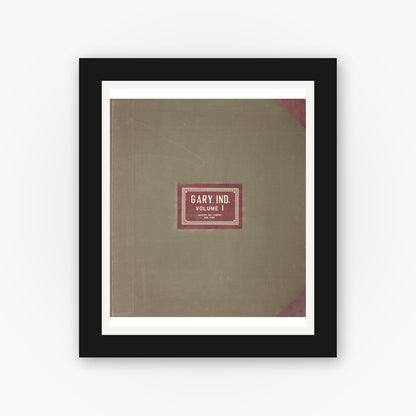 Old map wall art mockup — black gallery frame with white mat — Sanborn Fire Insurance Map from Gary, Lake County, Indiana (1951), Sheet #0001