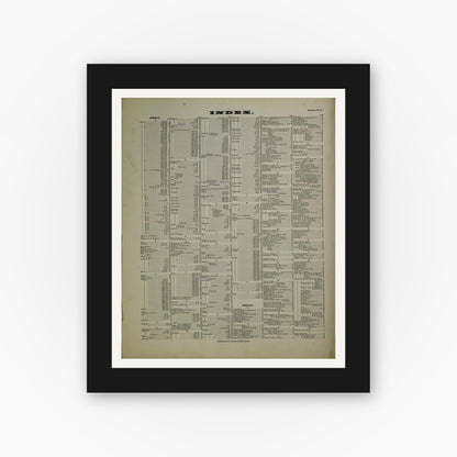Old map wall art mockup — black gallery frame with white mat — Sanborn Fire Insurance Map from Wheeling, Ohio County, West Virginia (1902), Sheet #0001