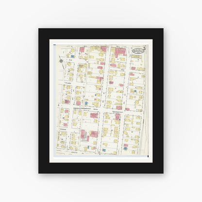Old map wall art mockup — black gallery frame with white mat — Sanborn Fire Insurance Map from Middleport, Meigs County, Ohio (1916), Sheet #0005