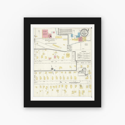 Old map wall art mockup — black gallery frame with white mat — Sanborn Fire Insurance Map from Hilton, Monroe County, New York (1917) - Complete Map Set