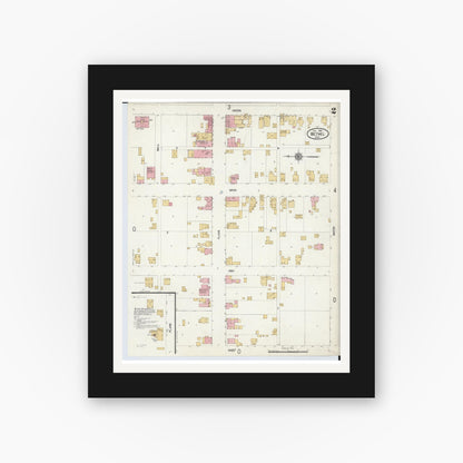 Old map wall art mockup — black gallery frame with white mat — Sanborn Fire Insurance Map from Bethel, Clermont County, Ohio (1912), Sheet #0002