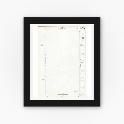 Old map wall art mockup — black gallery frame with white mat — Sanborn Fire Insurance Map from Chicago, Cook County, Illinois (1920), Sheet #0078