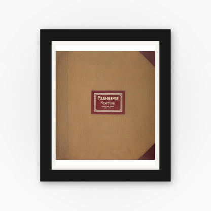 Old map wall art mockup — black gallery frame with white mat — Sanborn Fire Insurance Map from Poughkeepsie, Dutchess County, New York (1950), Sheet #0001