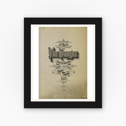 Old map wall art mockup — black gallery frame with white mat — Sanborn Fire Insurance Map from Orange, Essex County, New Jersey (1924), Sheet #0001