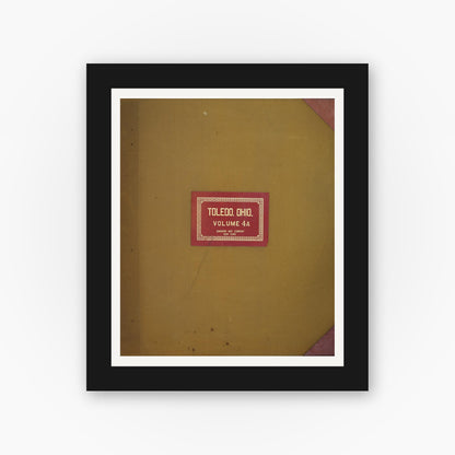 Old map wall art mockup — black gallery frame with white mat — Sanborn Fire Insurance Map from Toledo, Lucas County, Ohio (1949), Sheet #0001