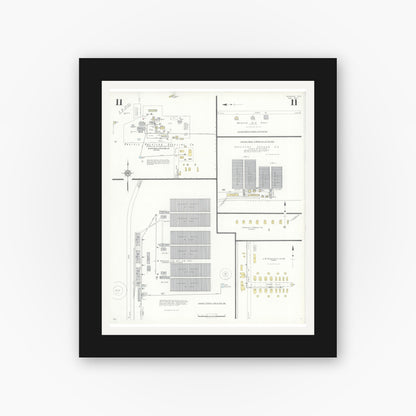 Old map wall art mockup — black gallery frame with white mat — Sanborn Fire Insurance Map from Borger, Hutchinson County, Texas (1933), Sheet #0011