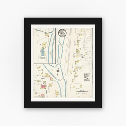 Old map wall art mockup — black gallery frame with white mat — Sanborn Fire Insurance Map from Glen Ellen, Sonoma County, California (1911), Sheet #0001