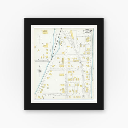 Old map wall art mockup — black gallery frame with white mat — Sanborn Fire Insurance Map from Nantasket Beach, Plymouth County, Massachusetts (1903), Sheet #0005