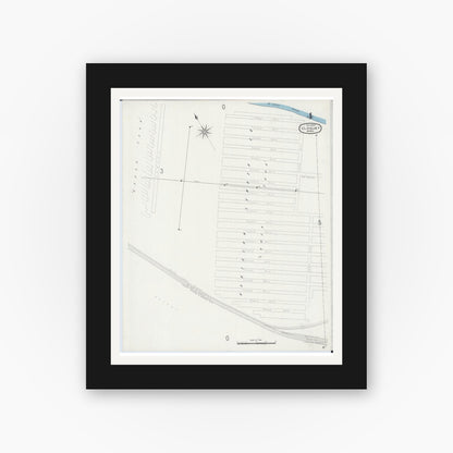Old map wall art mockup — black gallery frame with white mat — Sanborn Fire Insurance Map from Cloquet, Carlton County, Minnesota (1897), Sheet #0004